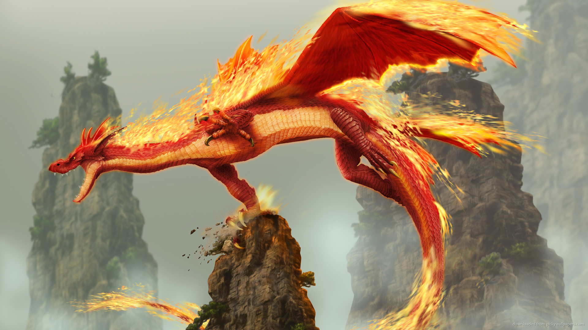 Dragon Wallpaper Fire Fantasy