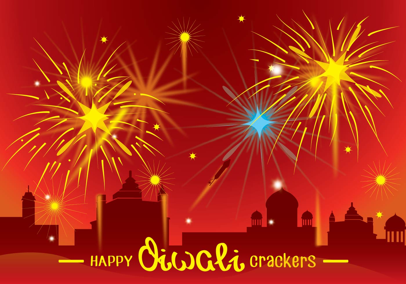 Diwali Fire Crackers Festival Background Vectors