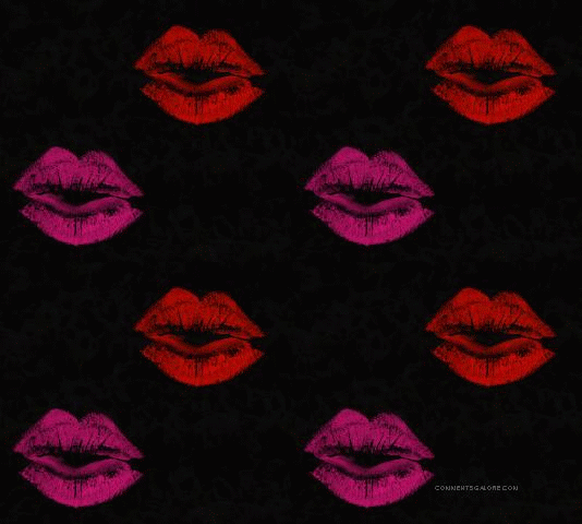 Pink Lips Black Background Name Red