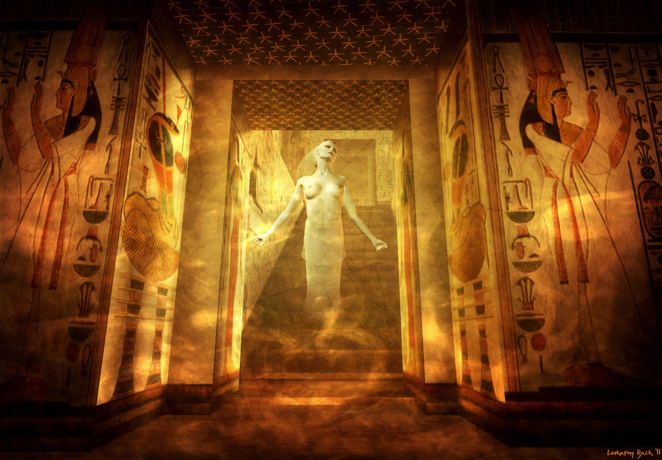 Neko Goddess Bastet Meets Nefertiti Virtual In