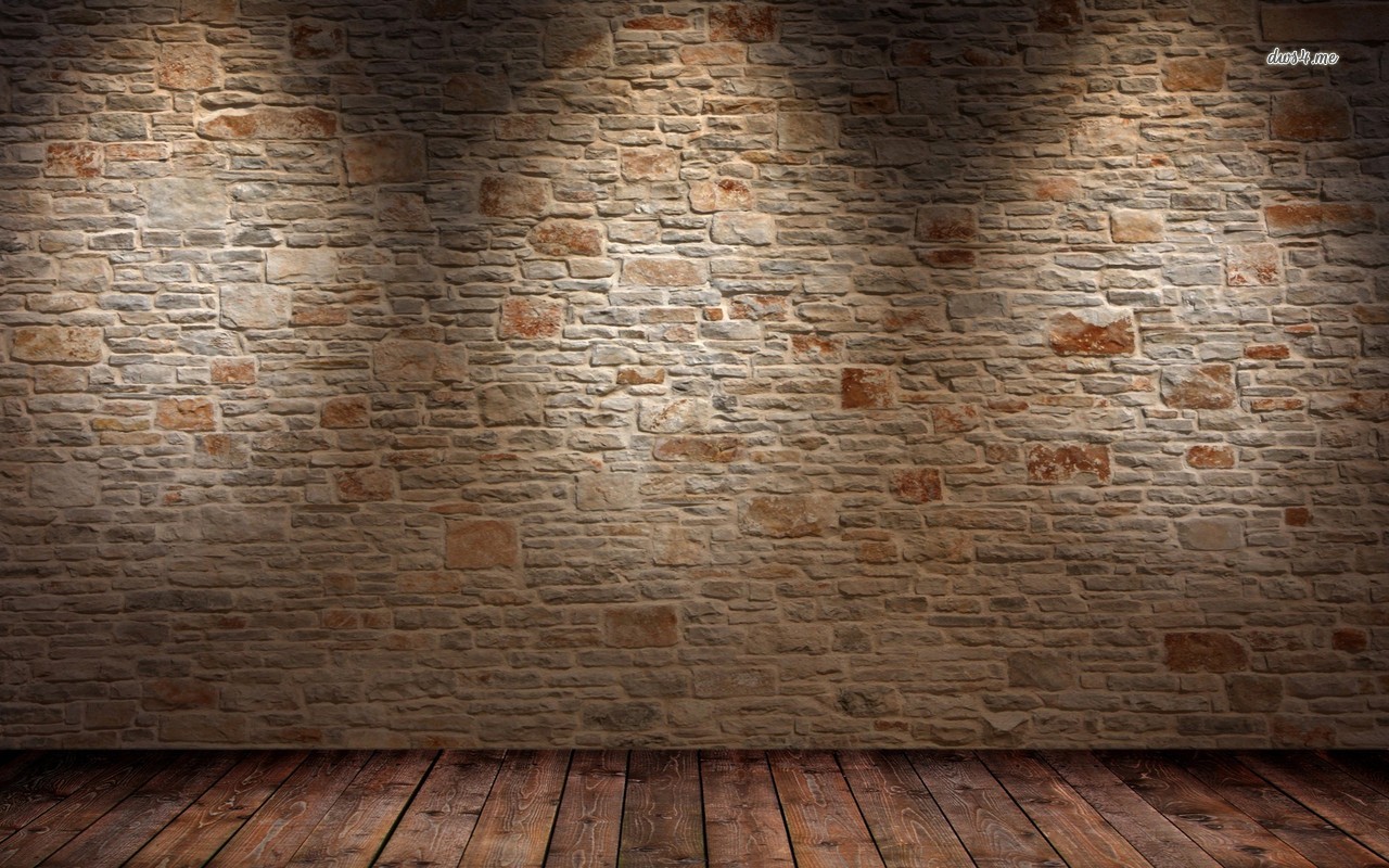 Brick Wall And Wood Floor Wallpaper Abstract