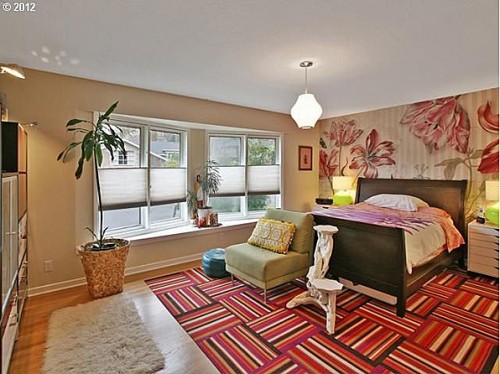  this Portland home pictured below uses wallpaper to define