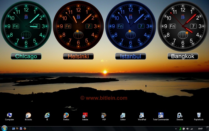 windows desktop clock