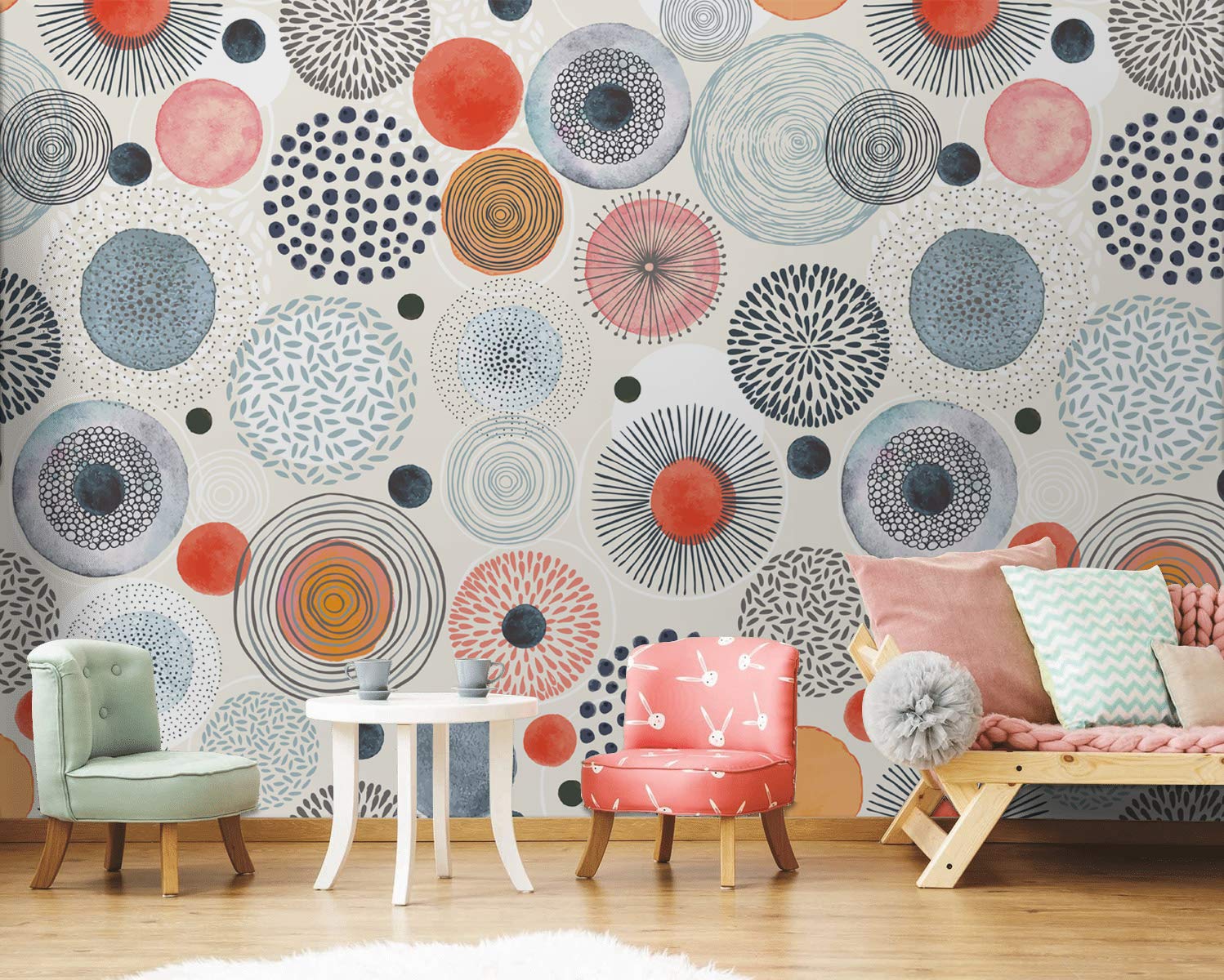 Amazon Murwall Abstract Wallpaper Colorful Circle Wall Mural