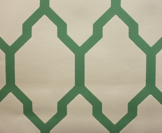 Wallpaper A large bold geometric repeat design in emerald green