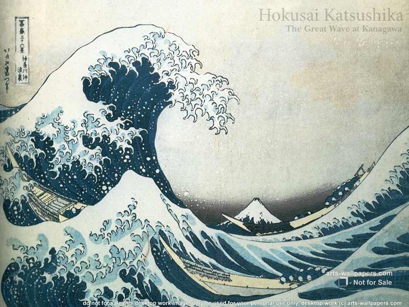 Hokusai Katsushika Wallpaper The Great Wave at Kanagawa Wallpaper