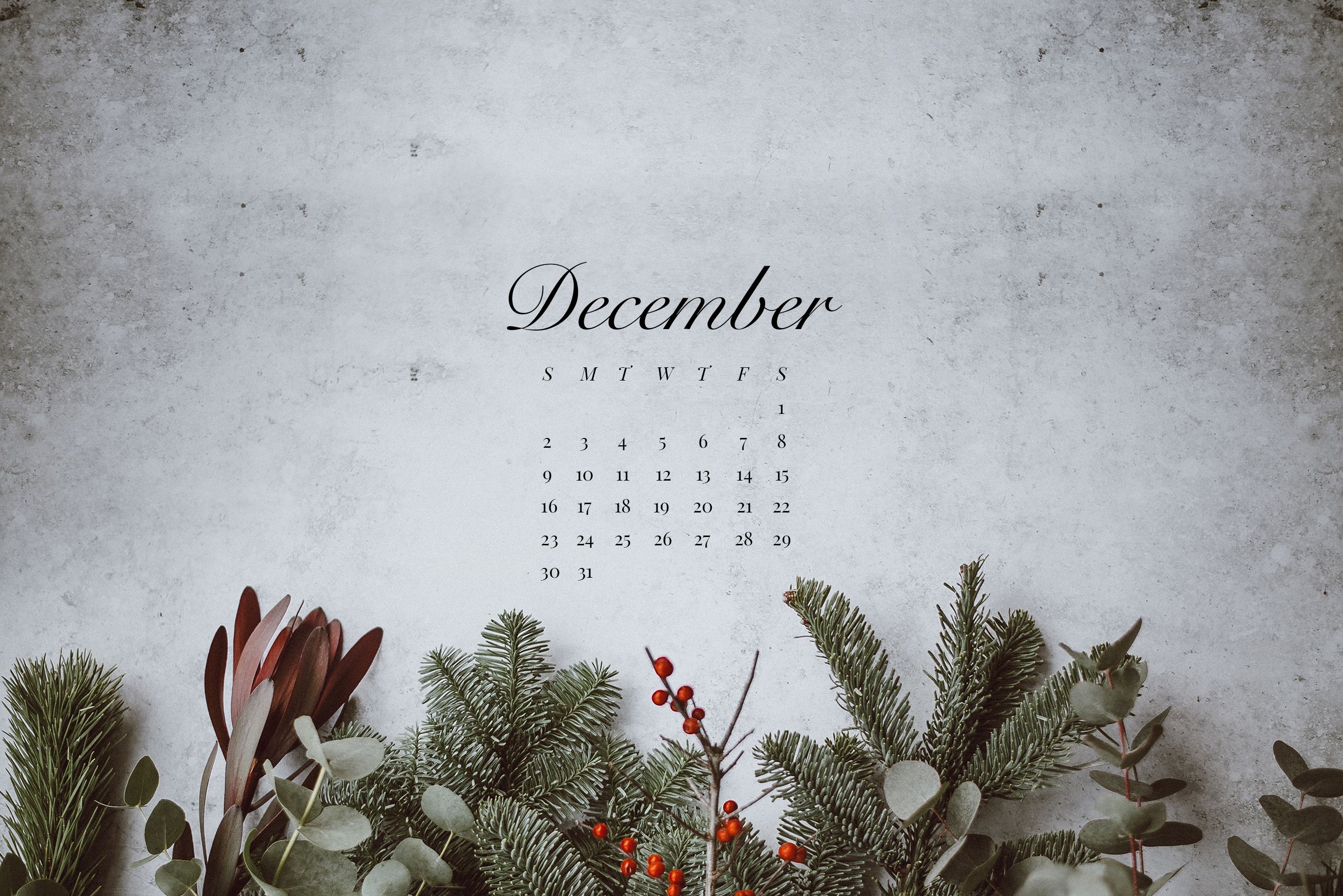 December Desktop And Mobile Wallpaper Sonrisastudio