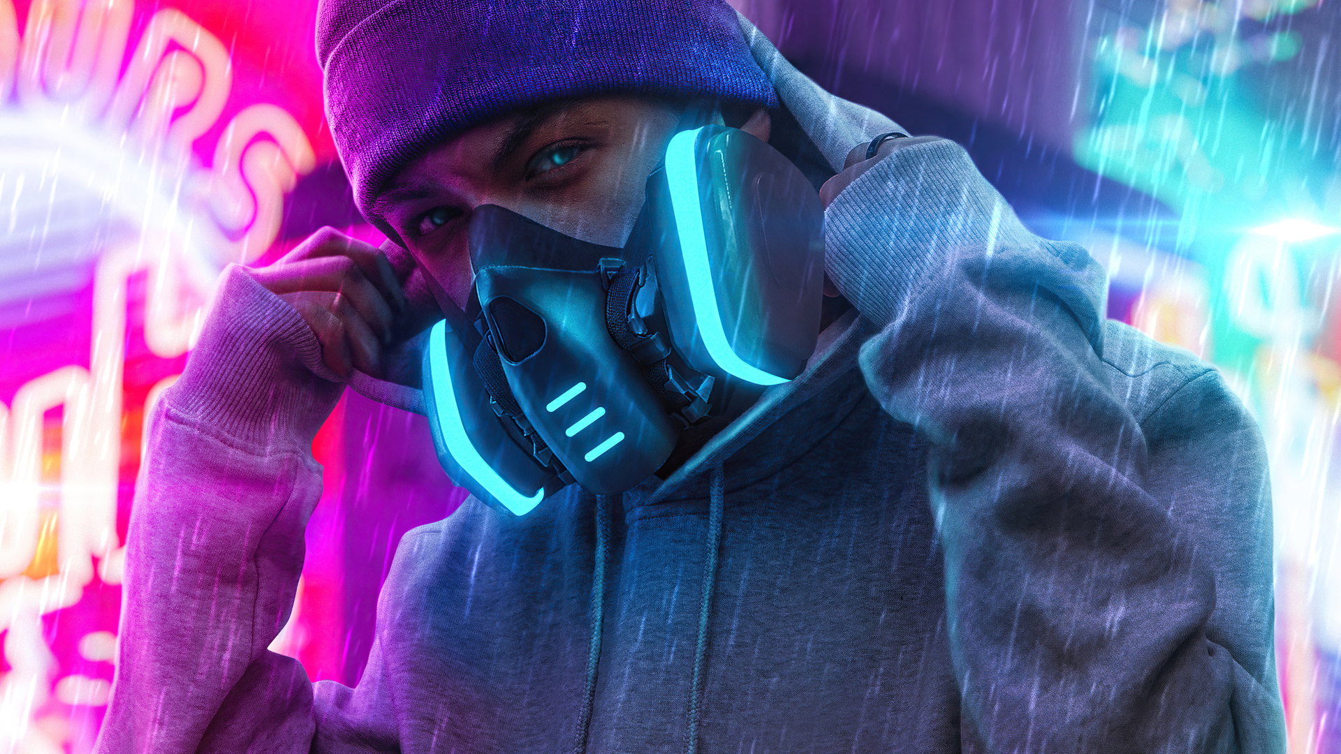 Hoodie Boy Headphones 4k Laptop Full HD 1080p Wallpaper Image