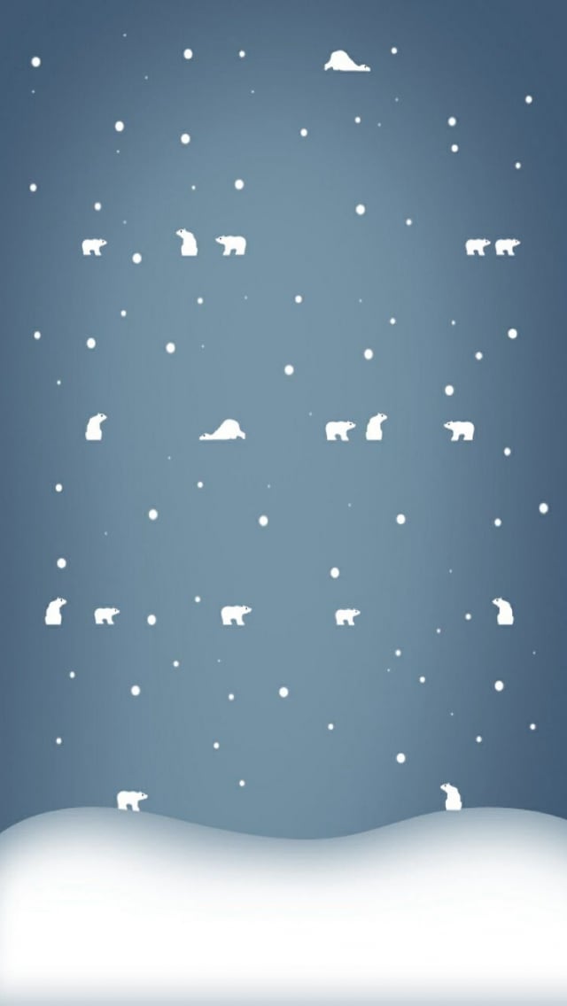 Cute Polar Bear Winter Iphone Wallpaper