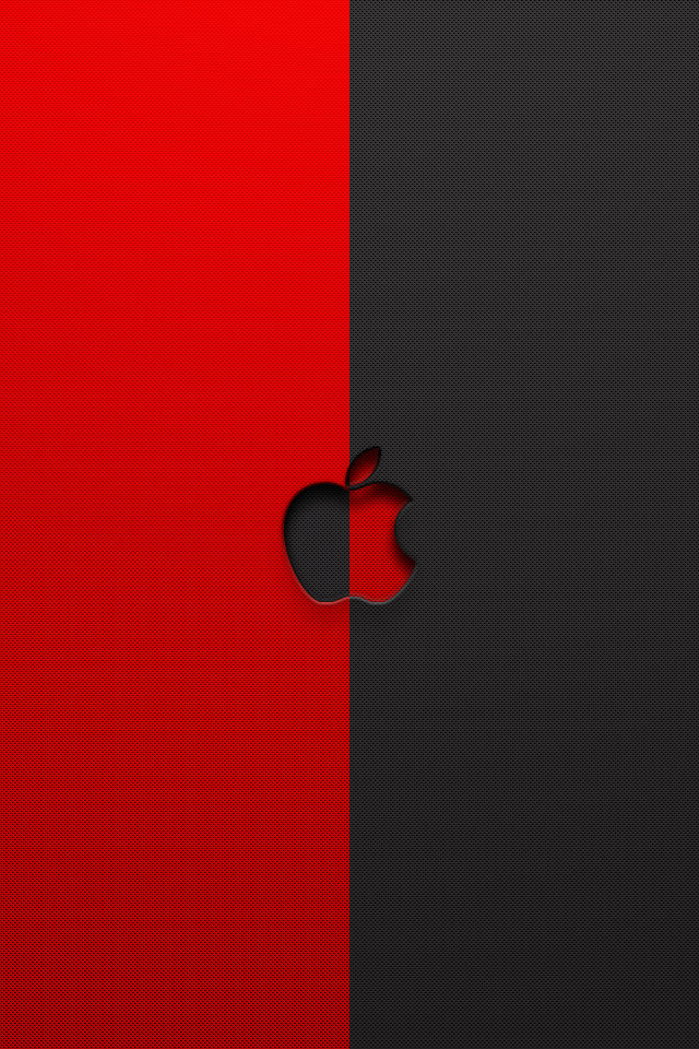 Apple Logo Red And Black iPhone