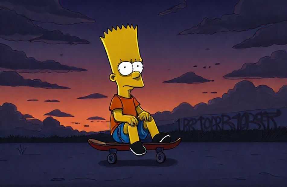 Depressed Bart Simpson Wallpaper