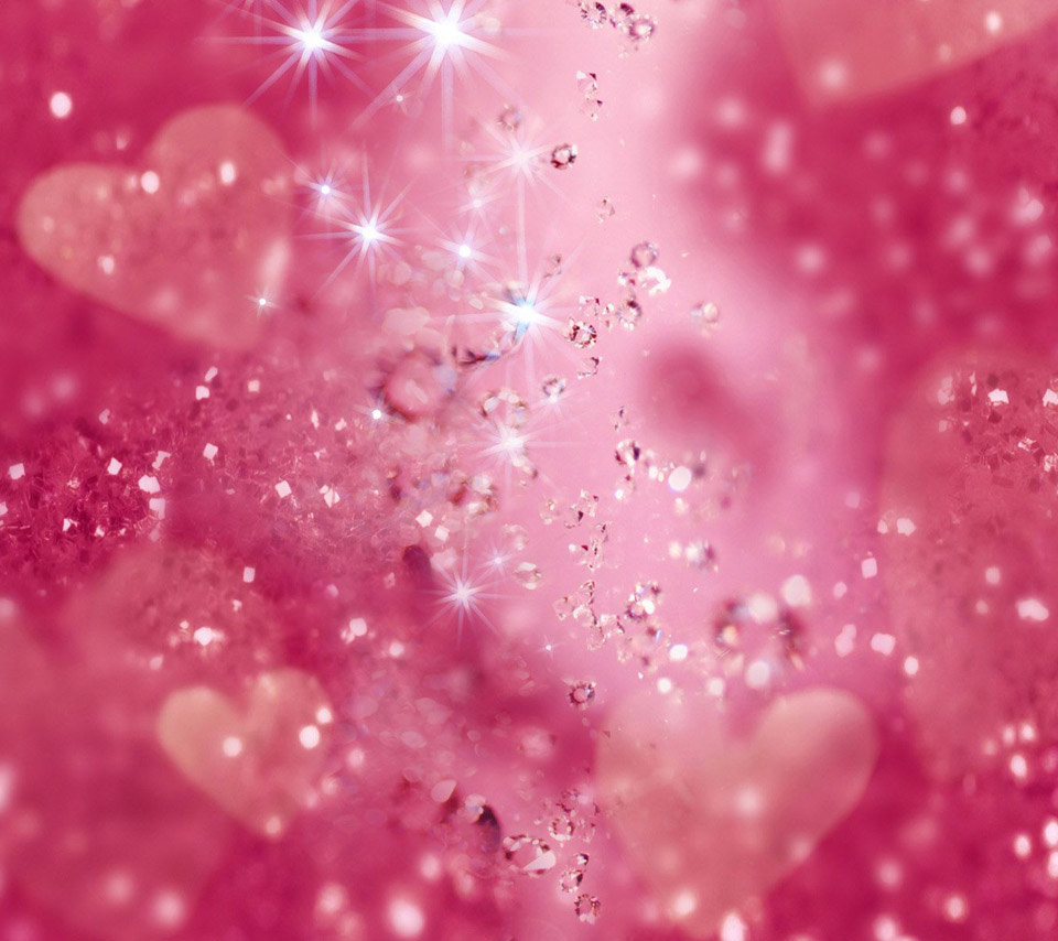 Abstract Diamond Jewelry Pink Heart Shape Wallpaper Background