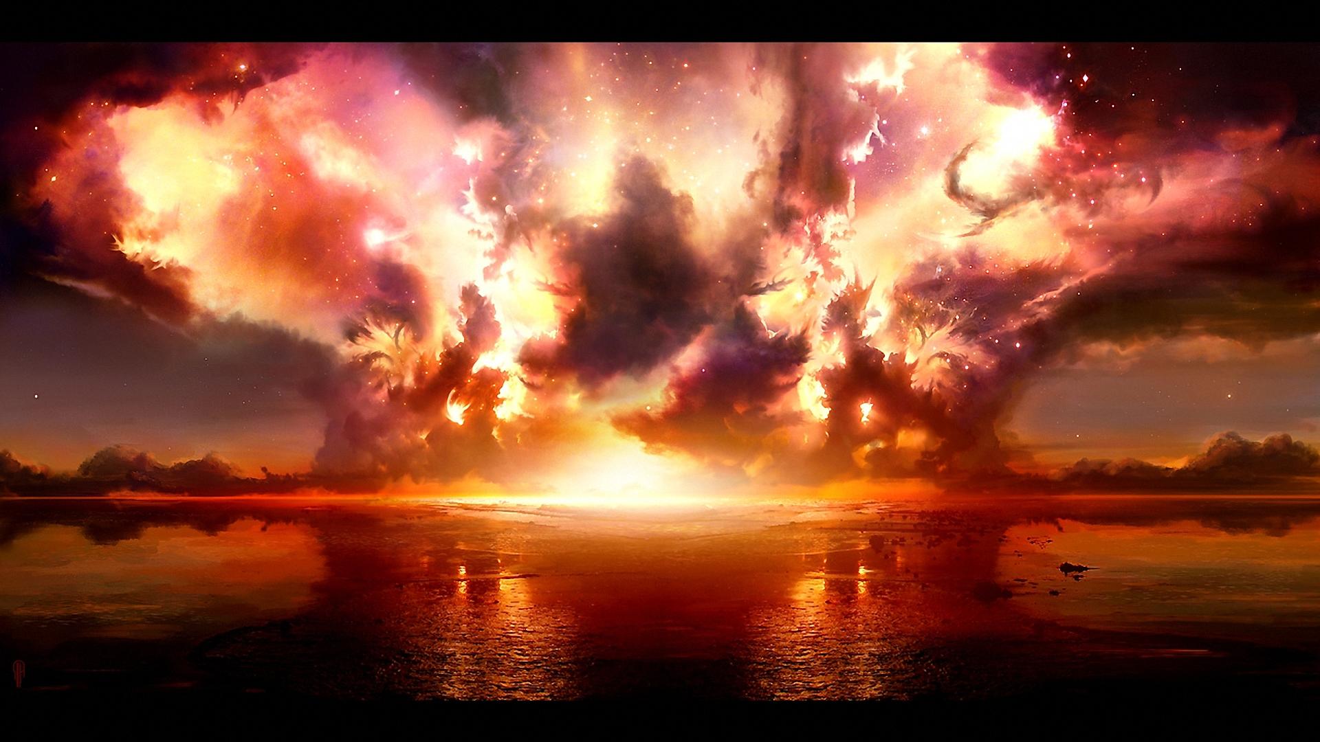 Huge Explosion Wallpaper Sky 3d For Desktop Pictures