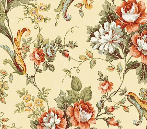 Victorian Roses Wallpaper Cabbage Rose