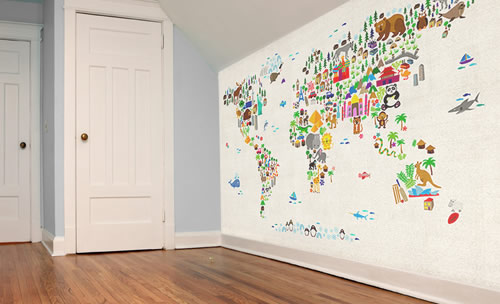 Lovely Animal World Map Wallpaper Home Design Ideas