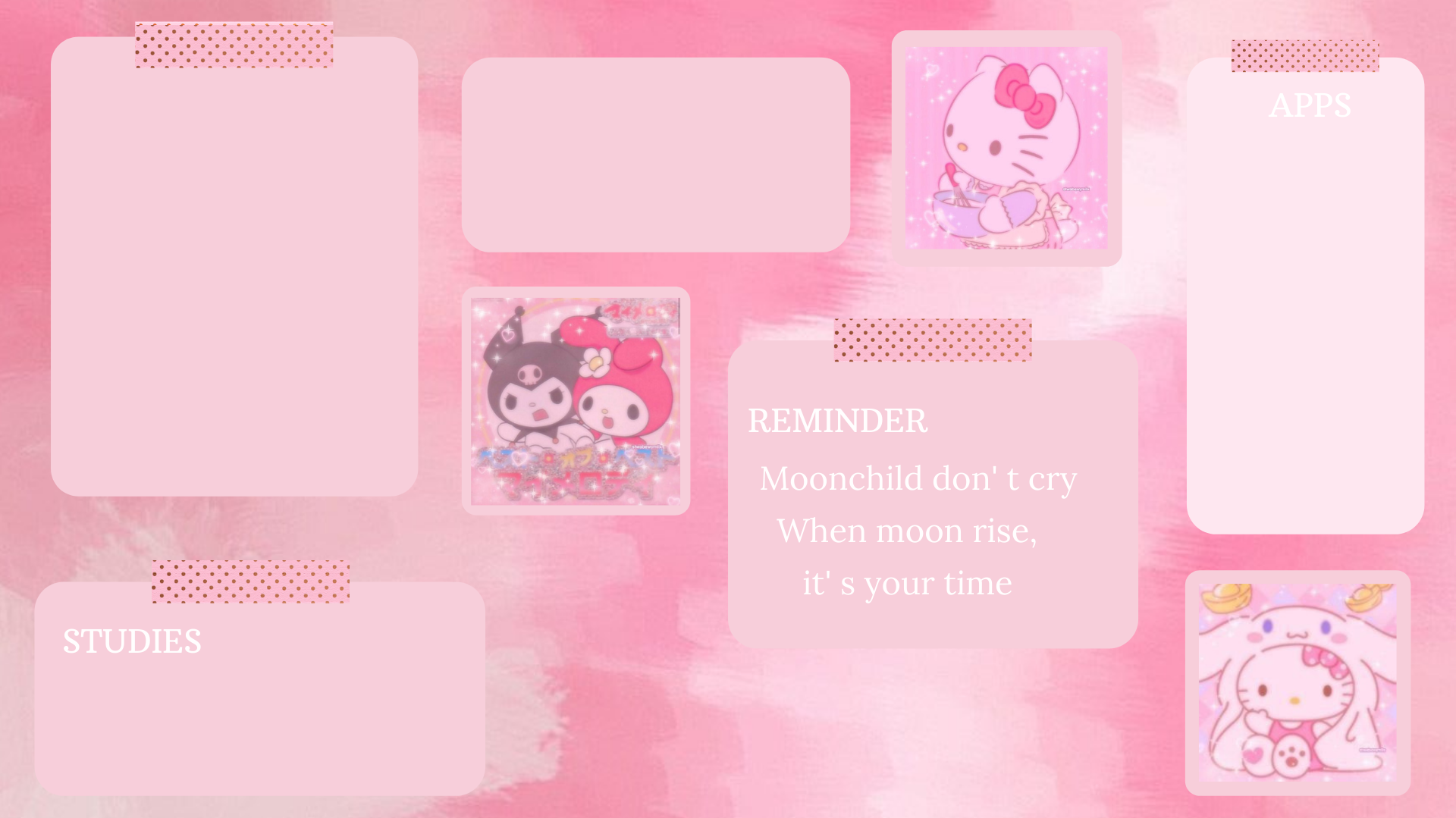 Wallpaper Desktop Aesthetic Pink Hello Kitty Cute