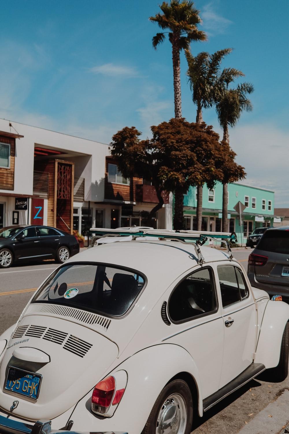 Volkswagen Beetle Park Beside Sidewalk Photo Santa Cruz
