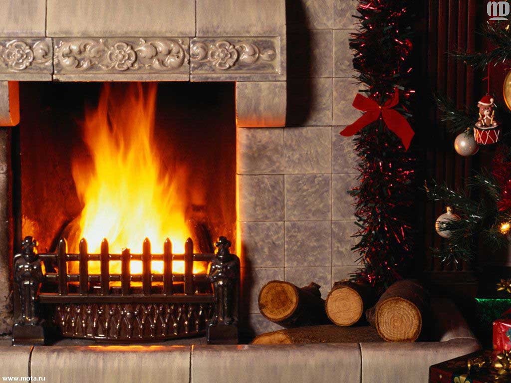 Wallpaper Fire New Year Christmas Fireplace