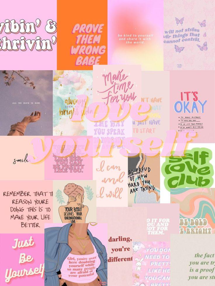 Love Yourself Themed Quotes Collage Follow Please Quote