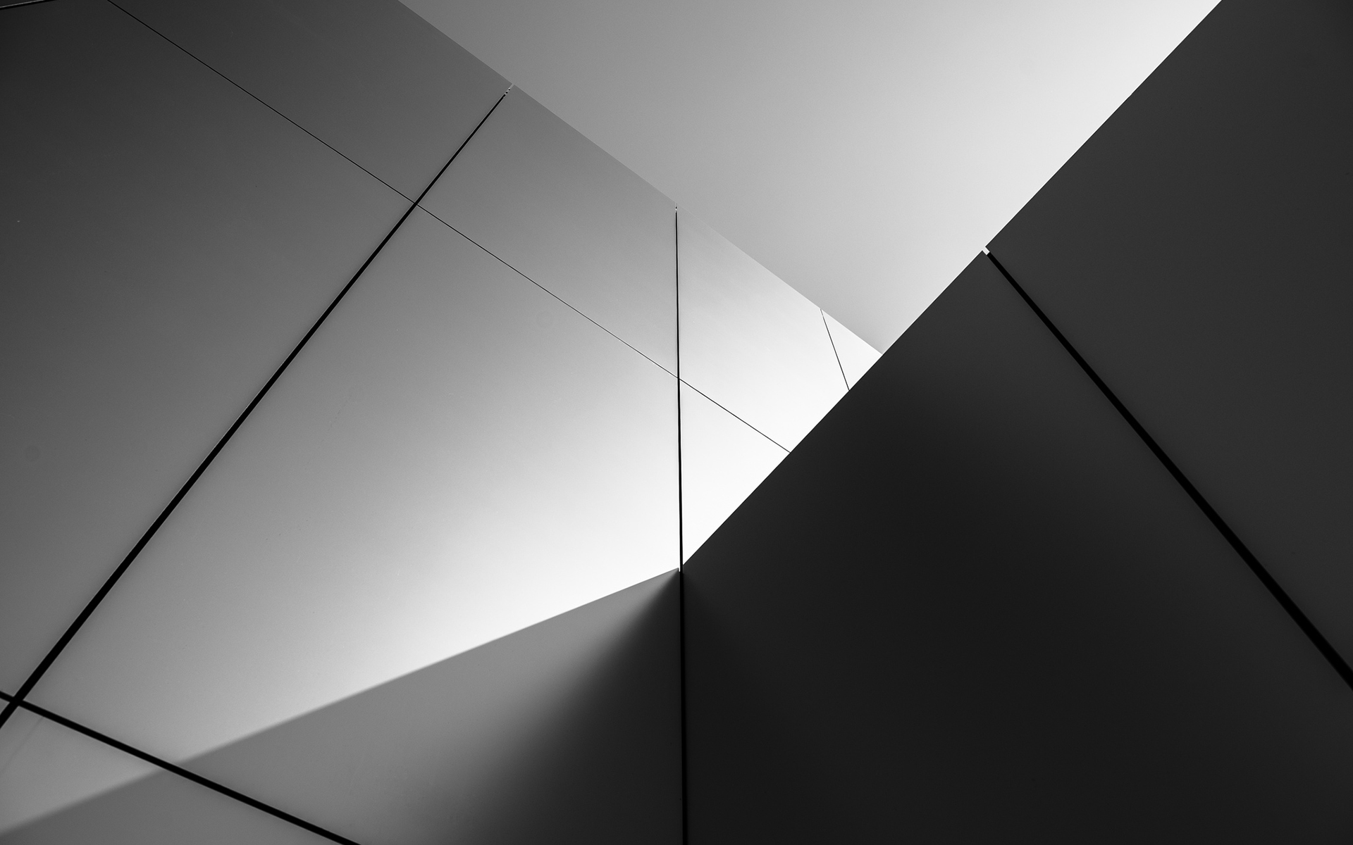 Buildings Wall Abstract Black White Wallpaper