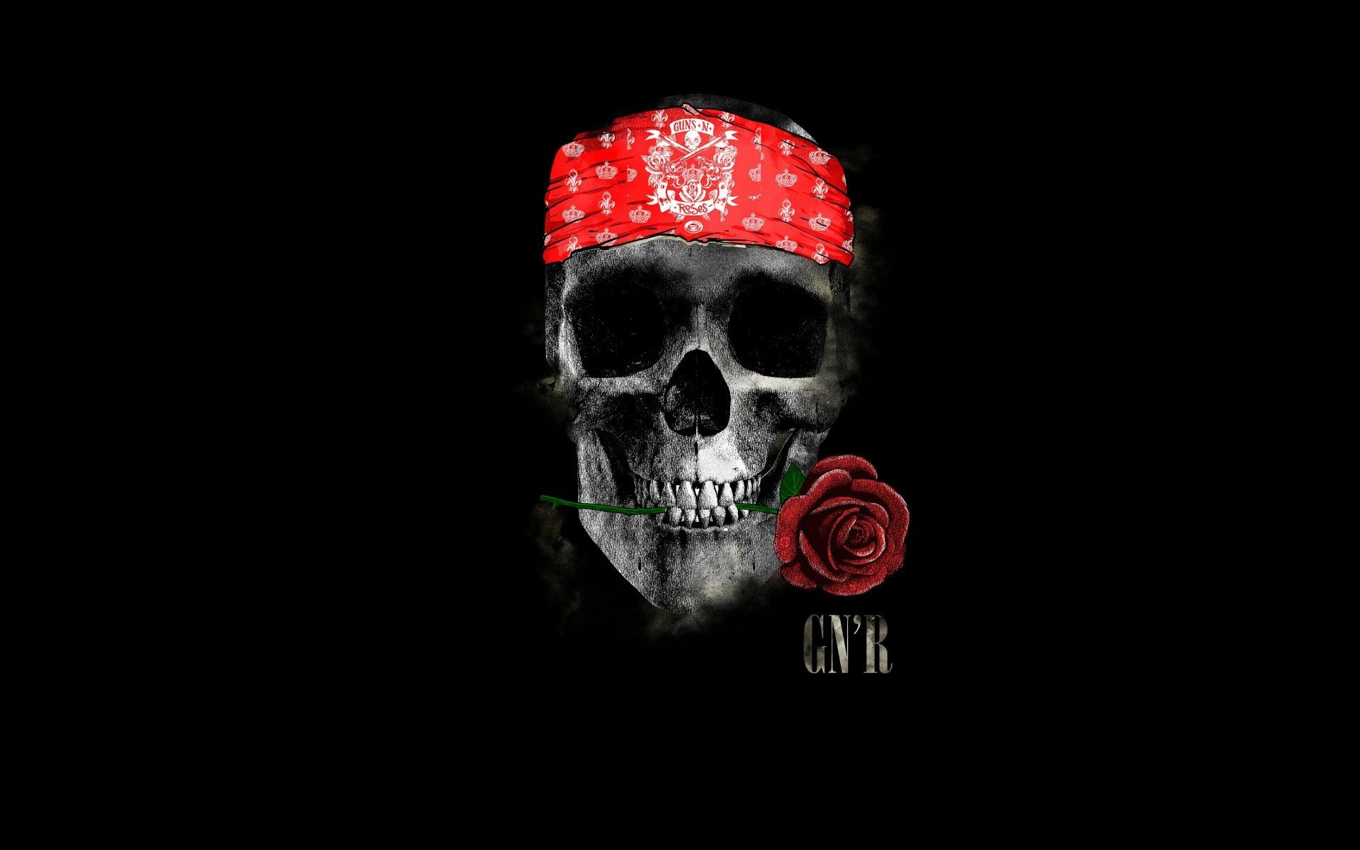 Skull Rose Minimalism Guns N Roses Gnr Headband HD