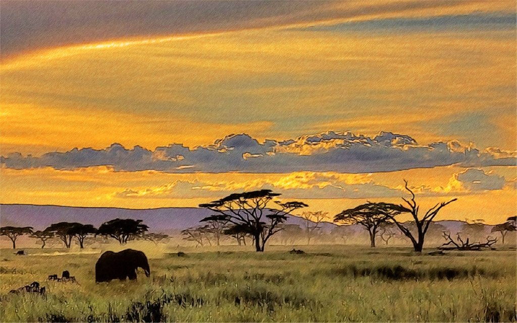 African Safari Wallpaper Yvt2 By T Douglas Painting