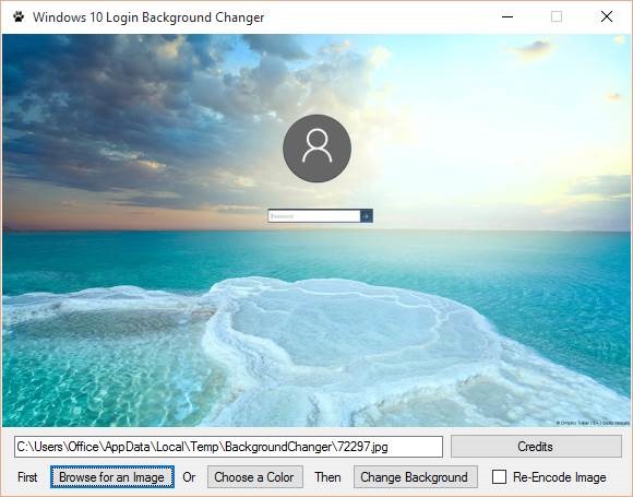 Windows 10 login screen changer