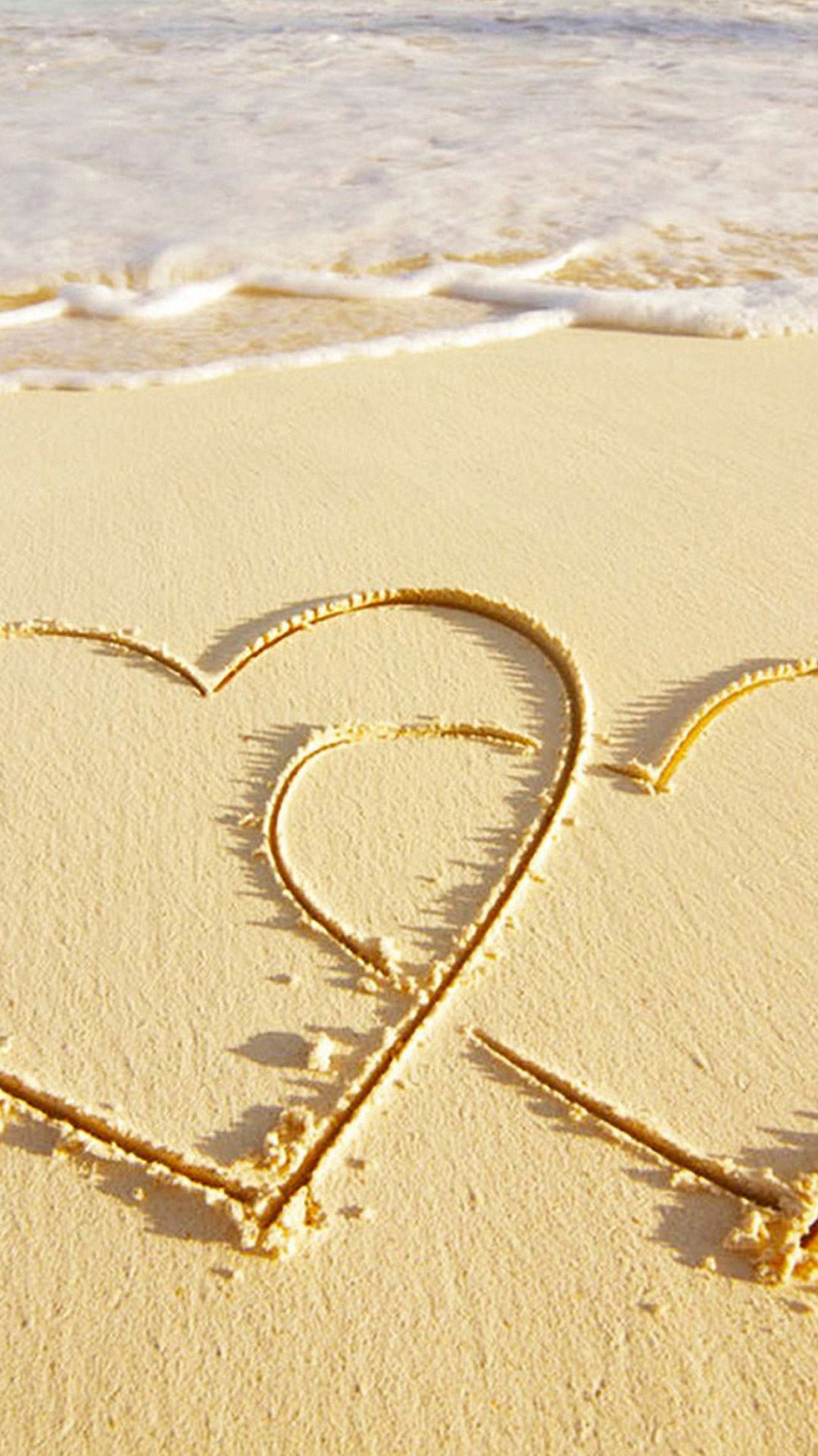 Love Heart Sea Sand iPhone Wallpaper HD Cool In