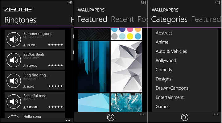 Features Set Ringtones And Wallpaper Directly From The App Browse