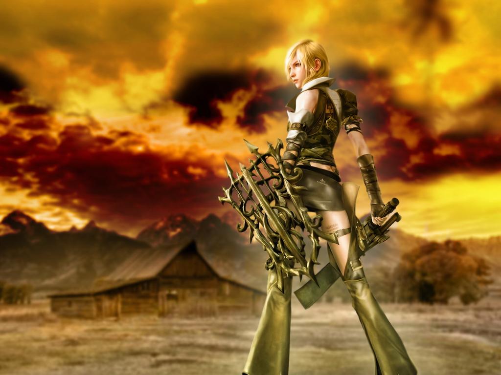 Serah Farron With The Background And Colour Effect By Yunius0806