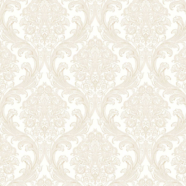Cream with Gold Architectural Damask Wallpaper   Wall Sticker Outlet 600x600