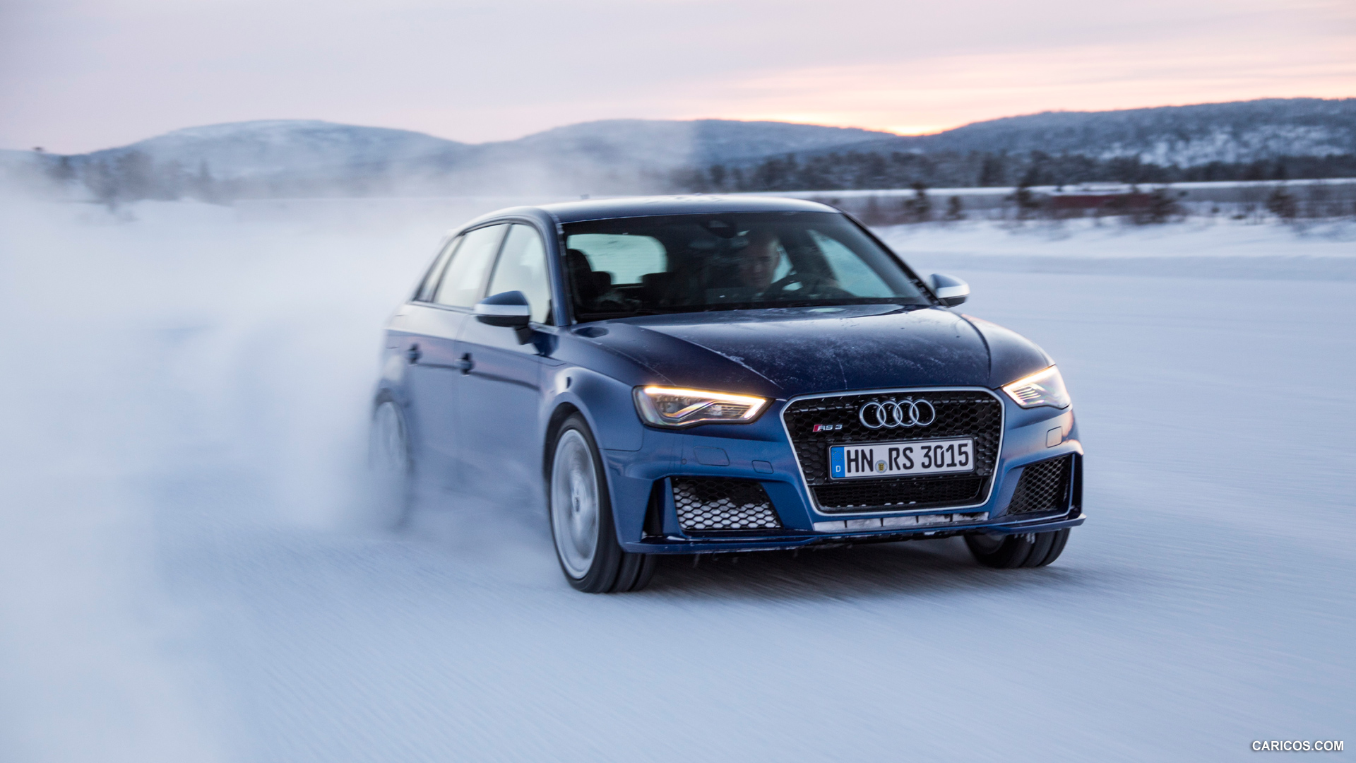 Audi Rs3 Sportback Sepang Blue In Snow Front HD