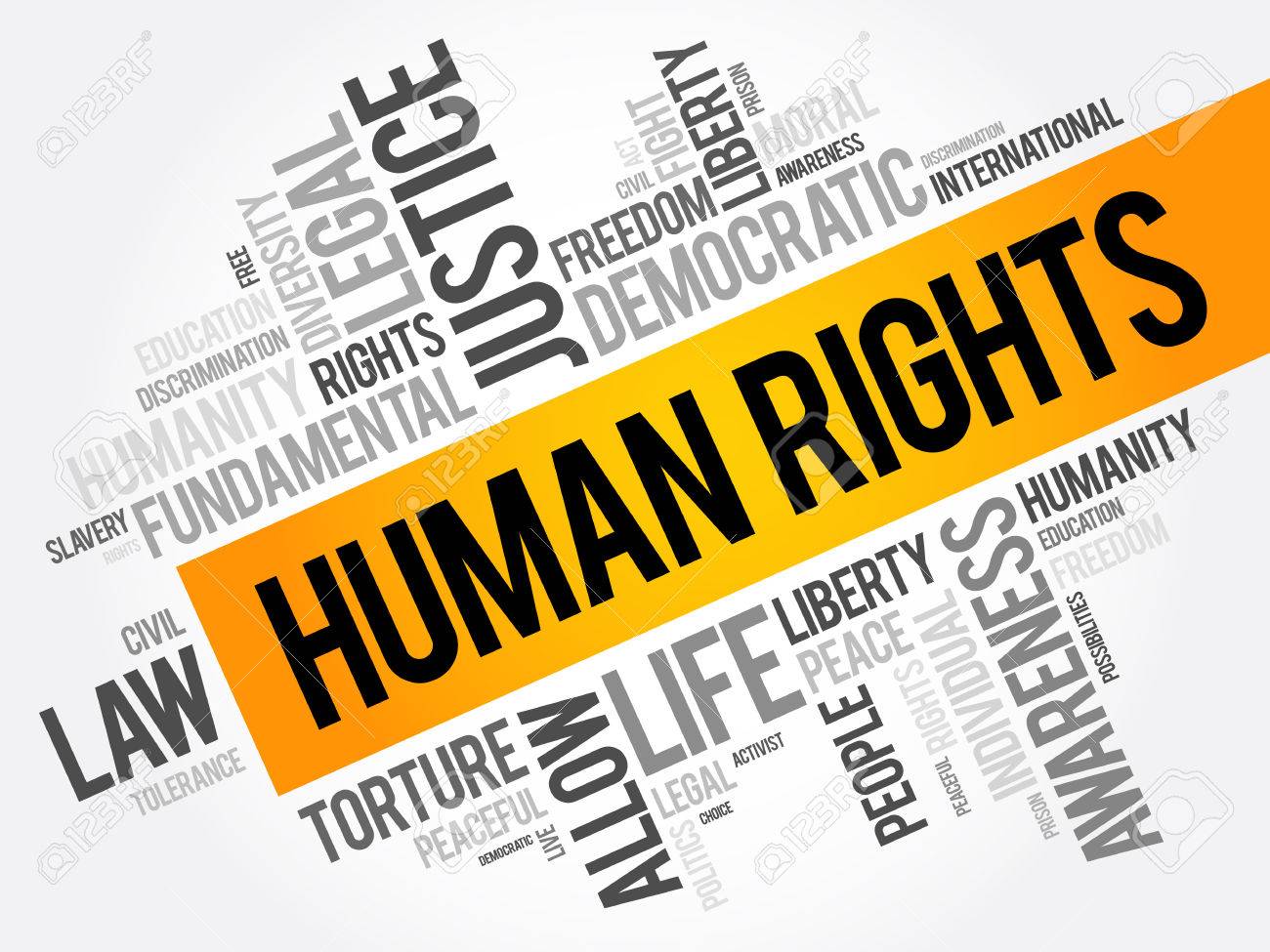 Human Rights Word Cloud Collage Social Concept Background Royalty