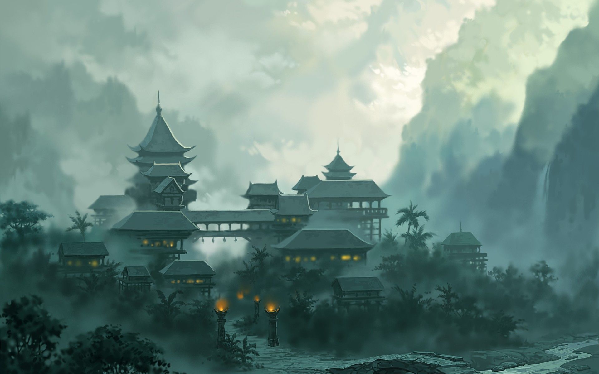 Oriental Theme Wallpaper Top Background