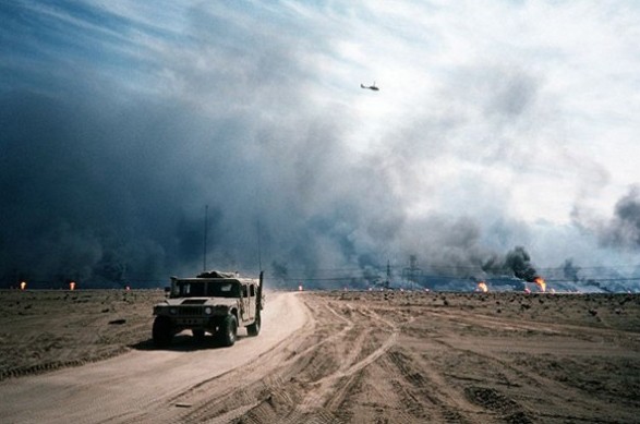 Along A Road In The Kuwaiti Desert Following Operation Storm