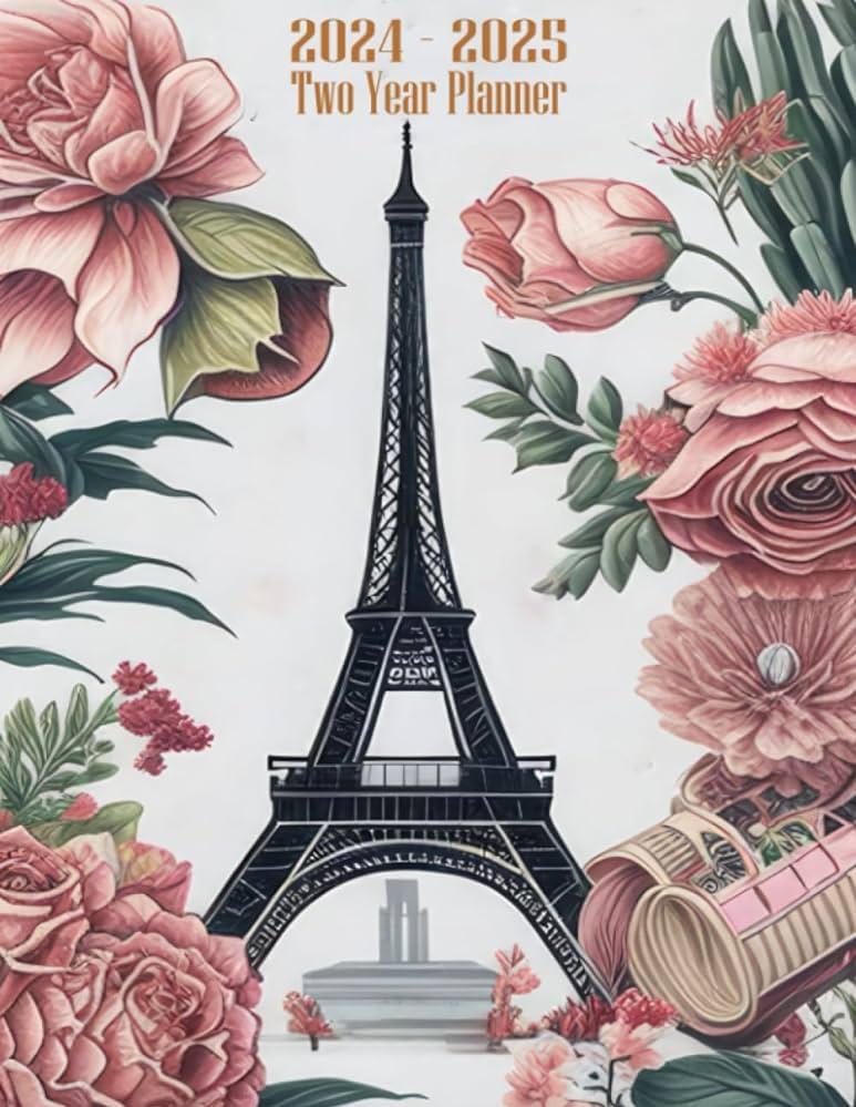 Two Year Planner Eiffel Tower Paris France Themed Cover