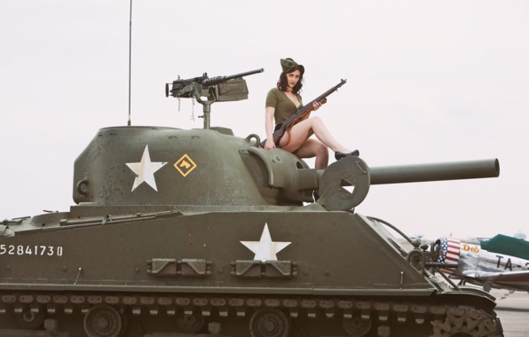 M4 Sherman Medium Tank Girl M1 Garand Semi Automatic