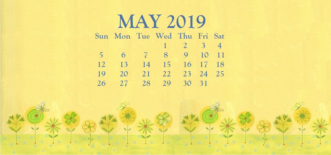 Floral Cute May Calendar Printable Template For Desk And Wall