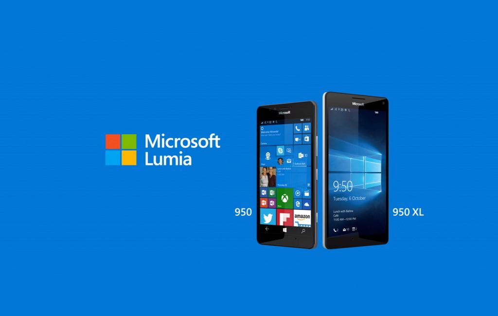 Lumia And Xl Group With Blue Background