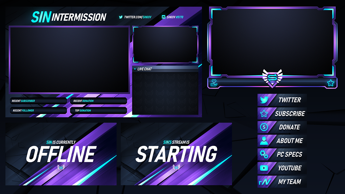 Twitch Livestream Designs Stream Packages Overlays On