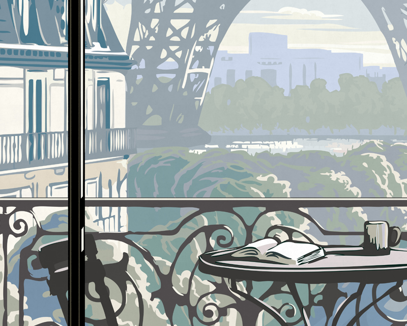Scenic Wallpaper Mural Paris Eiffel Tower Sunset Papiers De