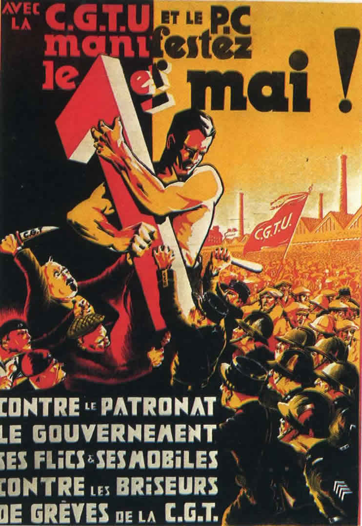 Cgtu Le Premiere Mai Vintage Propaganda Posters Wallpaper Image