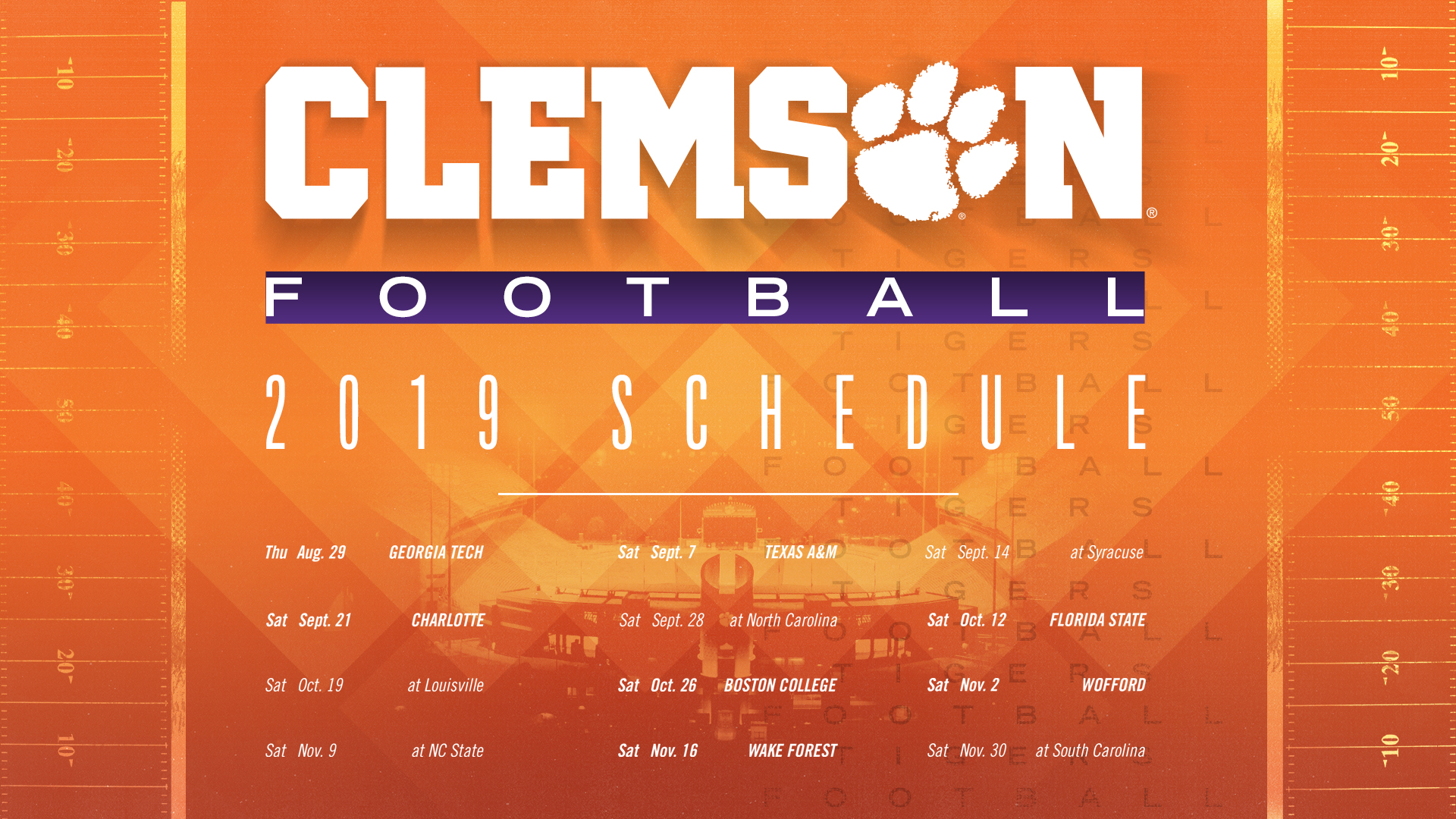 Clemson Football Spring Guide Schedule Tigers