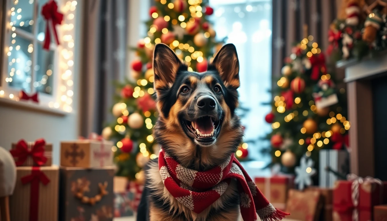 Christmas German Shepherd Wallpaper