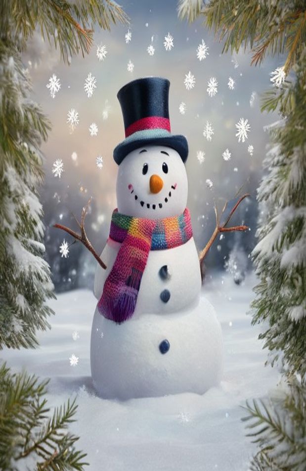 Winter Snowman Wallpaper
