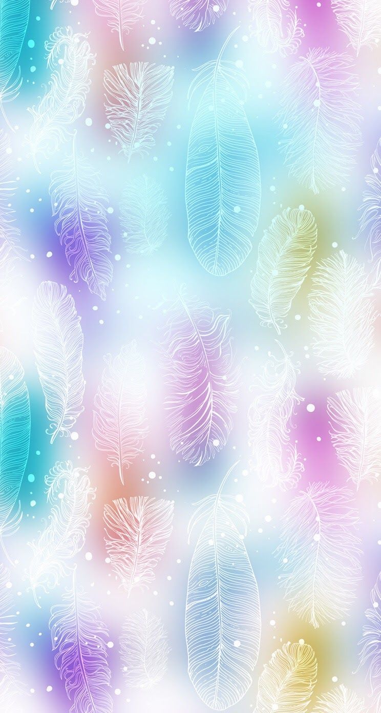 Light Pastel Feathers iPhone Wallpaper Background