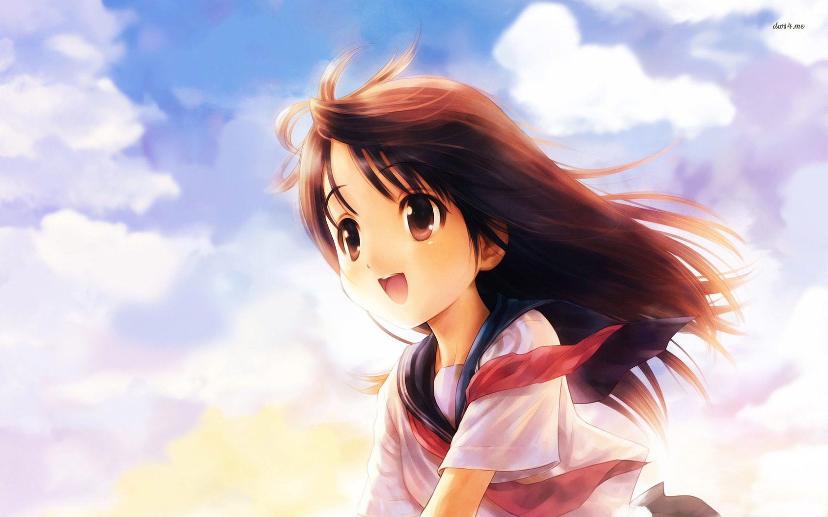 12105 Happy School Girl Anime Wallpaper   Cute Anime Happy Girl