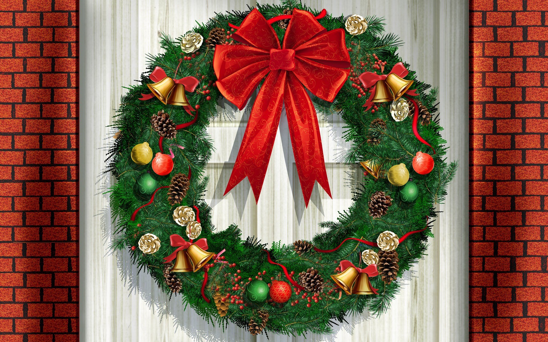 [51+] Christmas Wreaths Wallpapers on WallpaperSafari