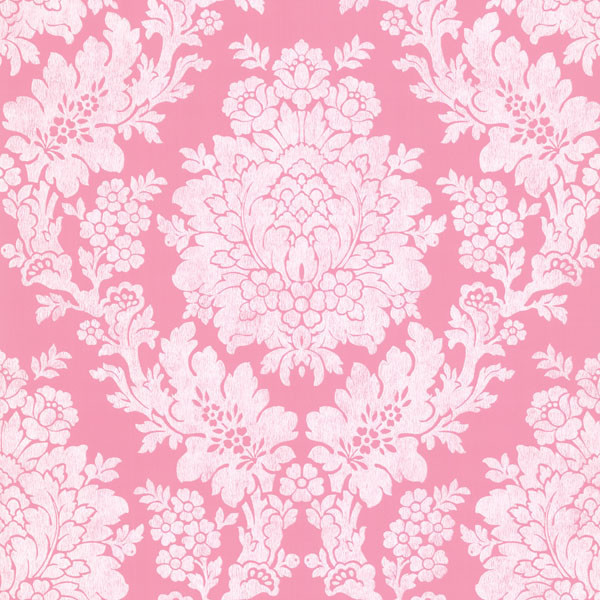 Liza Pink Roselle Damask Wallpaper Contemporary By