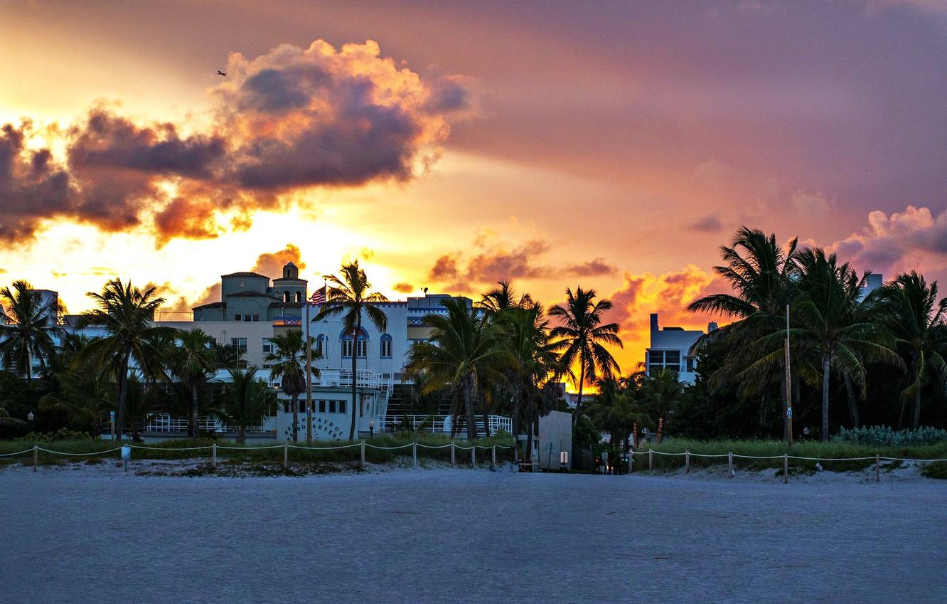 Wallpaper Beach Sunset Florida Miami Image For